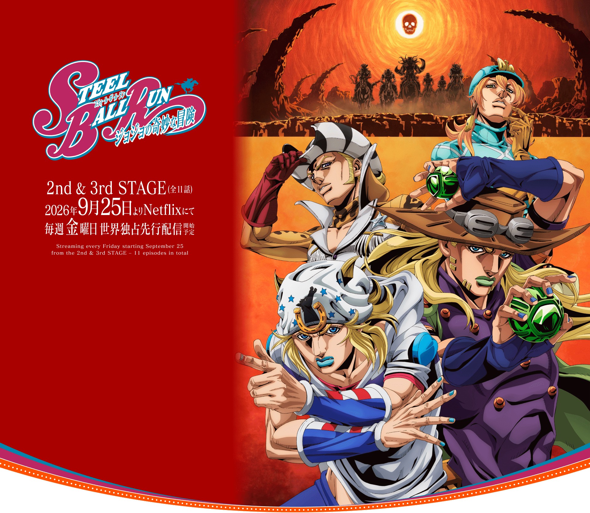 《飙马野郎 JOJO的奇妙冒险》第二&第三赛段主视觉