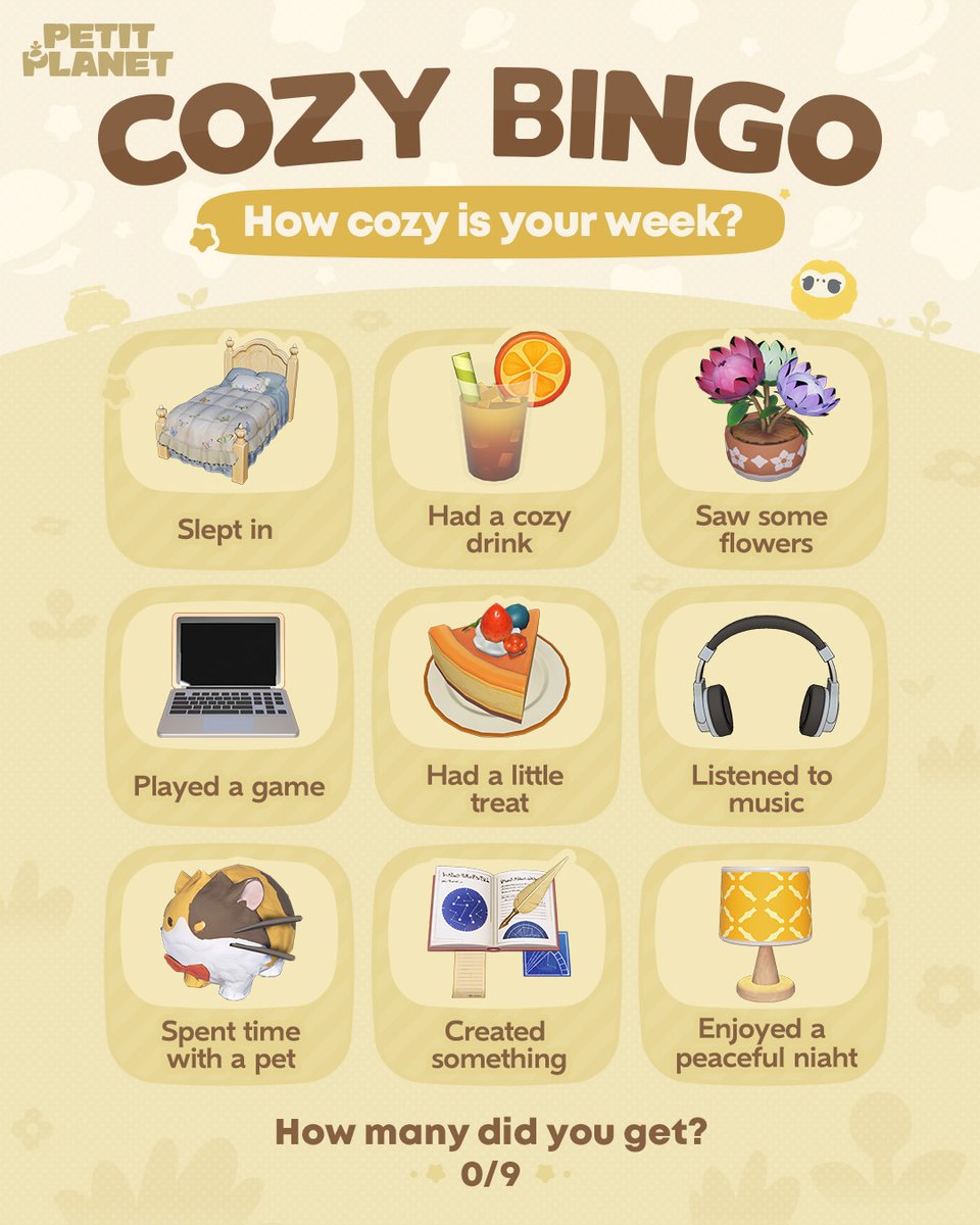 官方 X Cozy Bingo 活动图